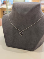 Heart hallow brass necklace