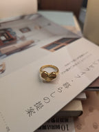 Striped heart stainless steel ring