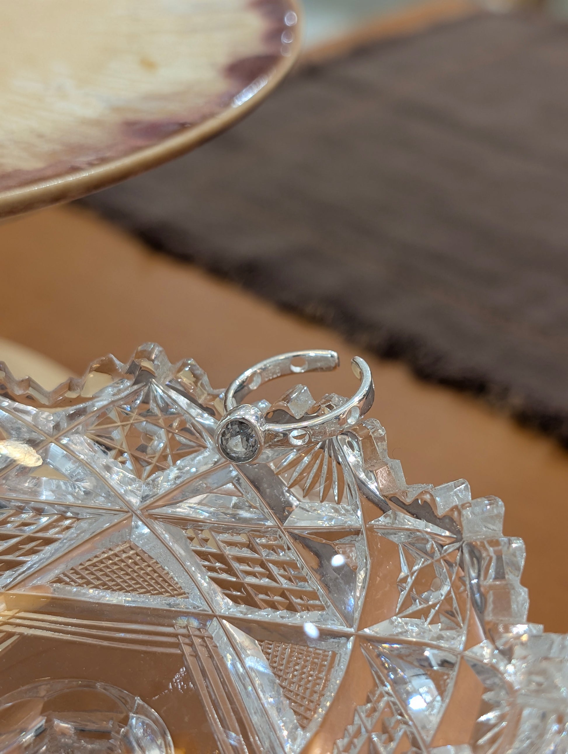 Oval Opal 925 free size ring