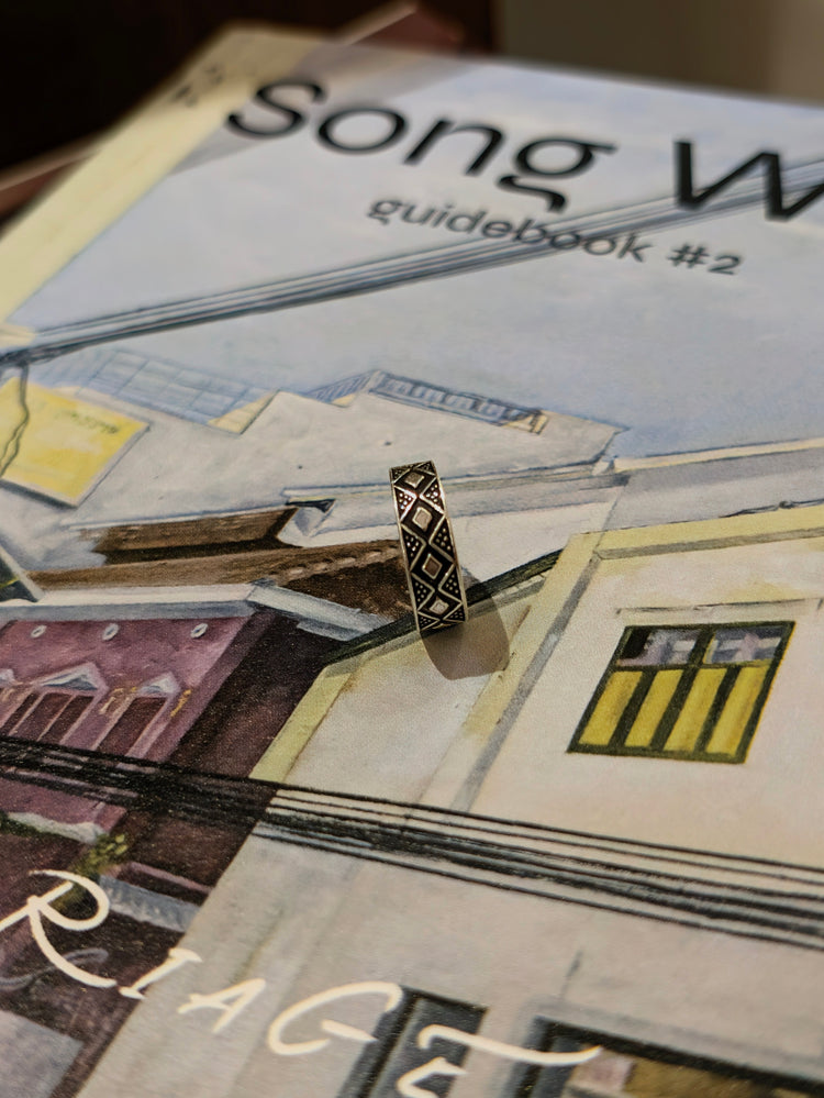 Argyle band 925 Silver Pinky Ring