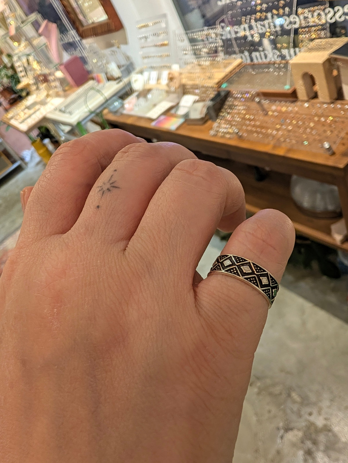 Argyle band 925 Silver Pinky Ring