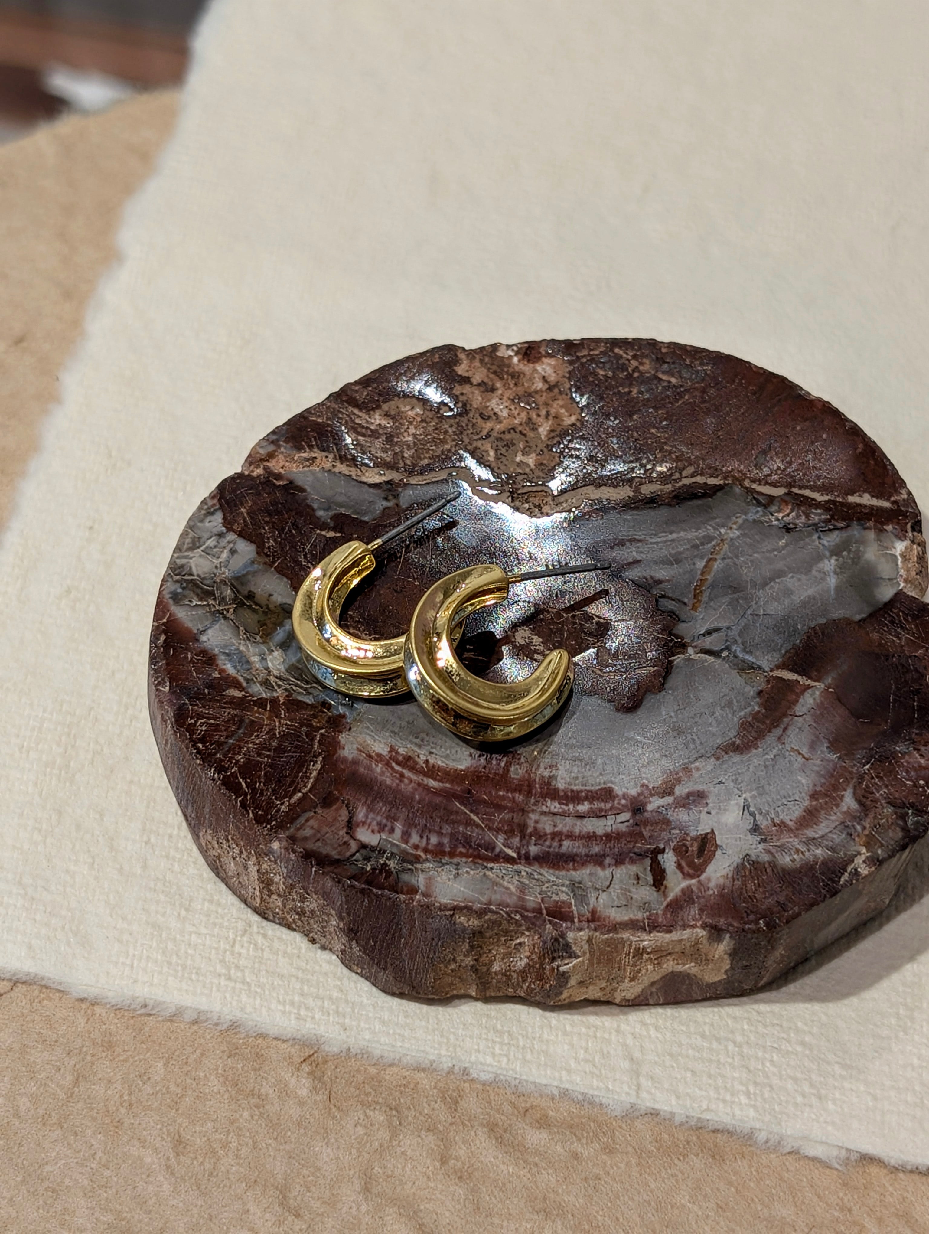 C-shape Brass Earrings