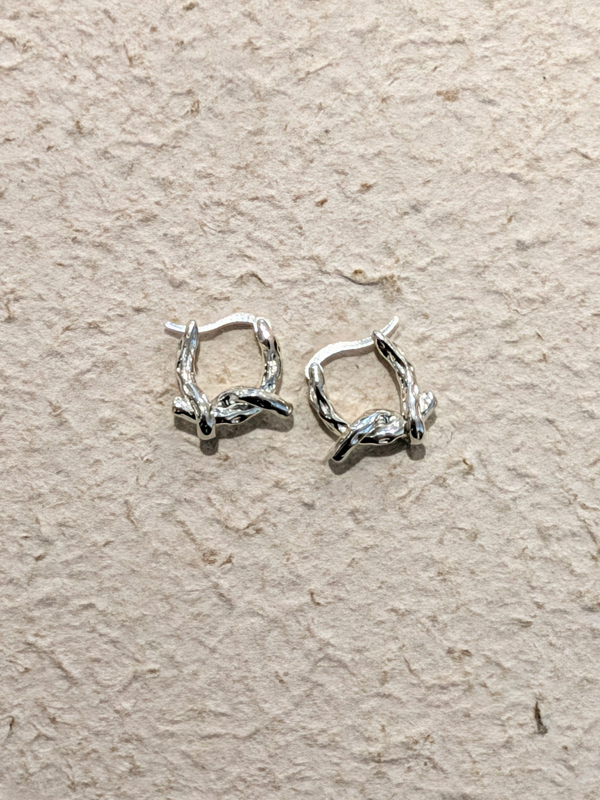 Textured Knot Huggie Hoop Earrings