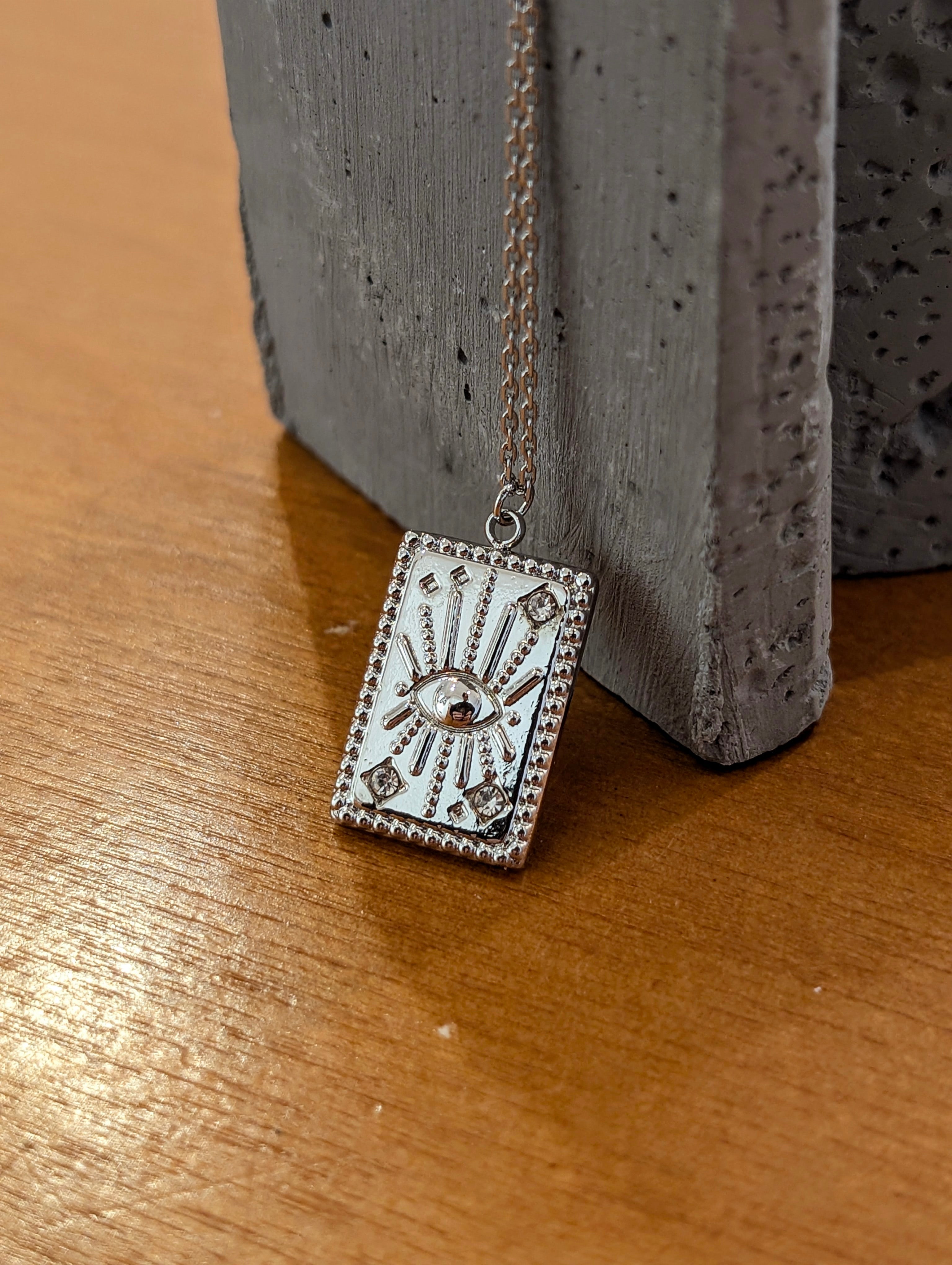 Solstice Eye Pendant Stainless Steel Necklace