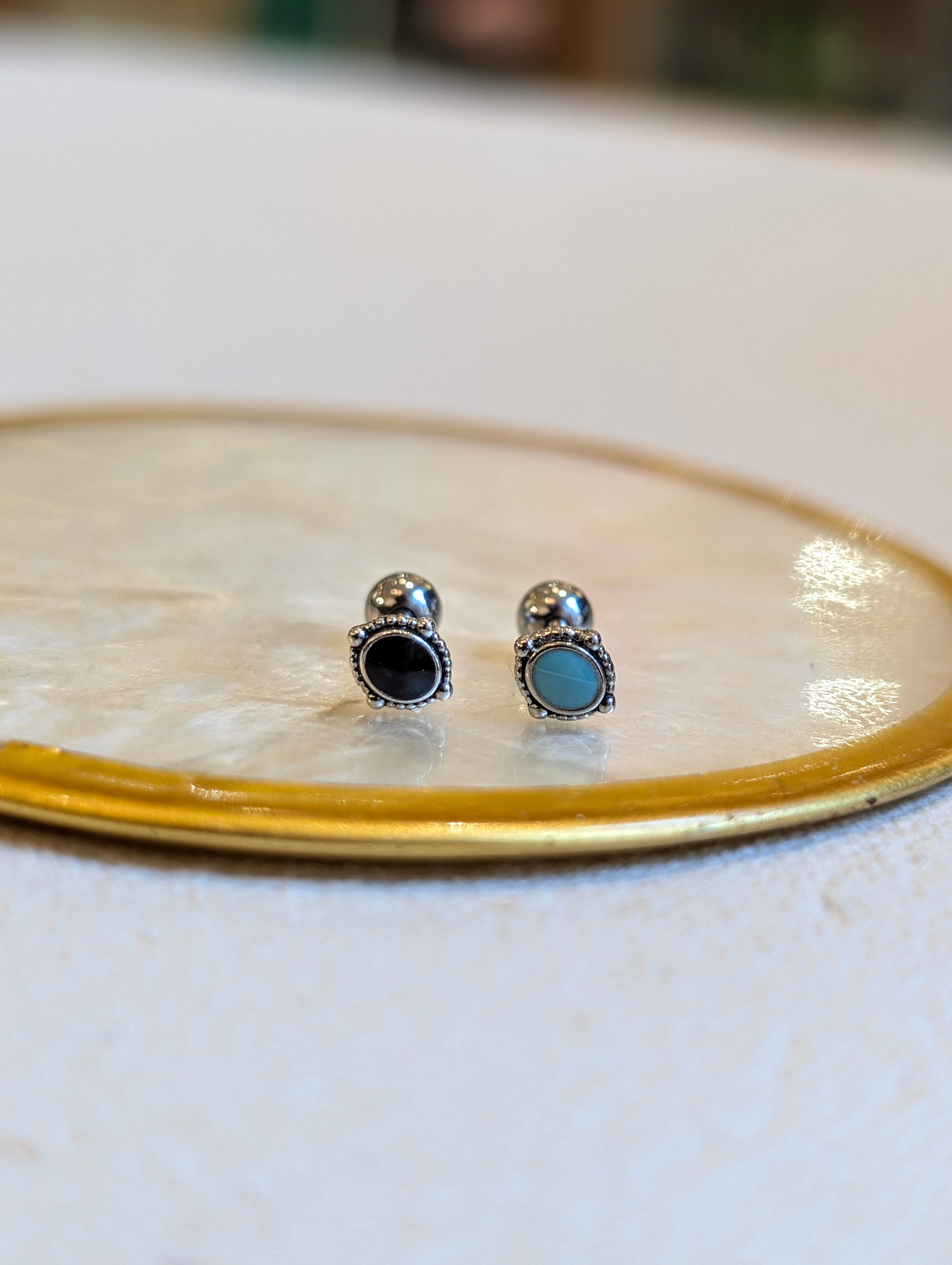 Beaded inlay stud Surgical Steel Piercing (1pc)