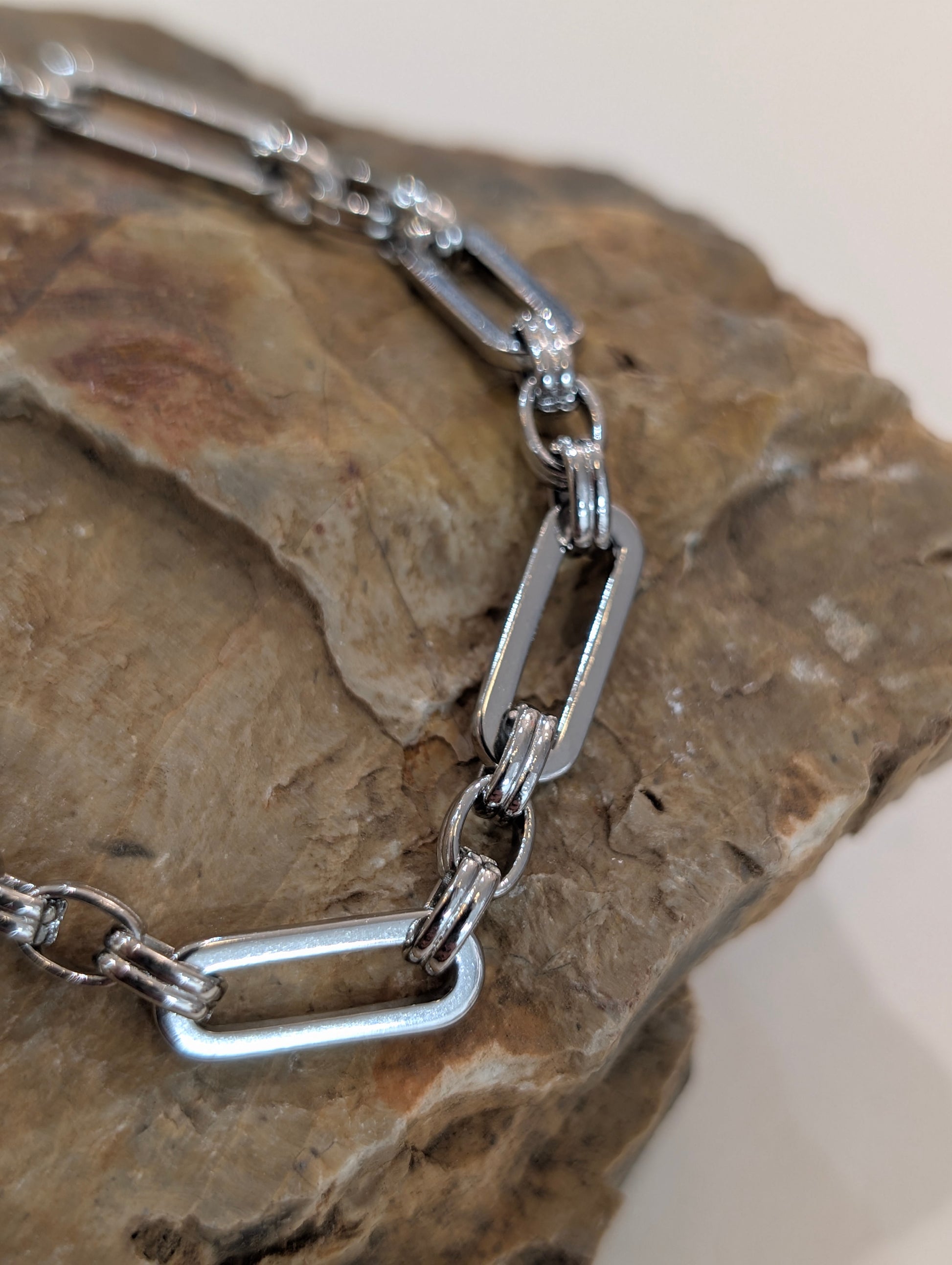 Interlock stainless steel bracelet