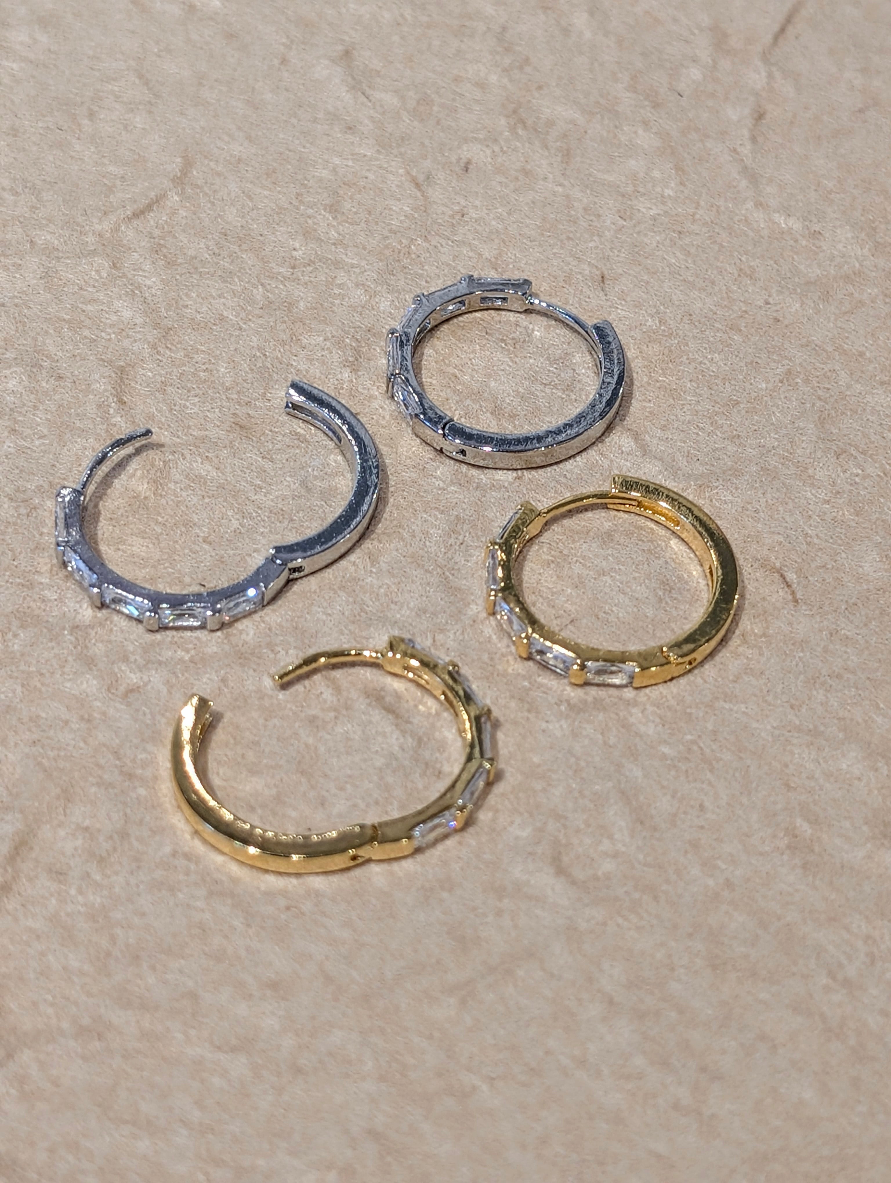 Echo Baguette Hoop Earrings