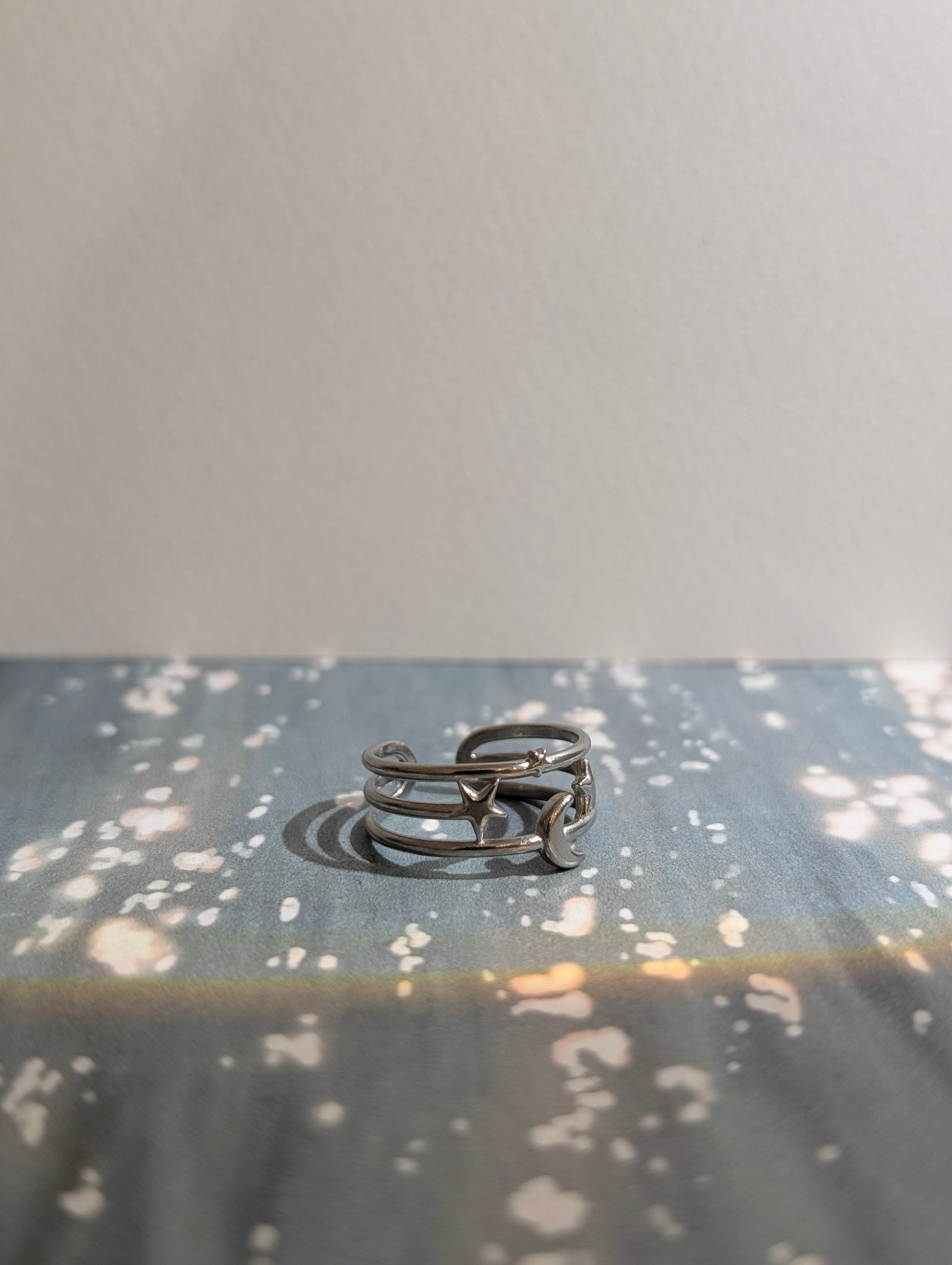 Crescent star stainless steel ring