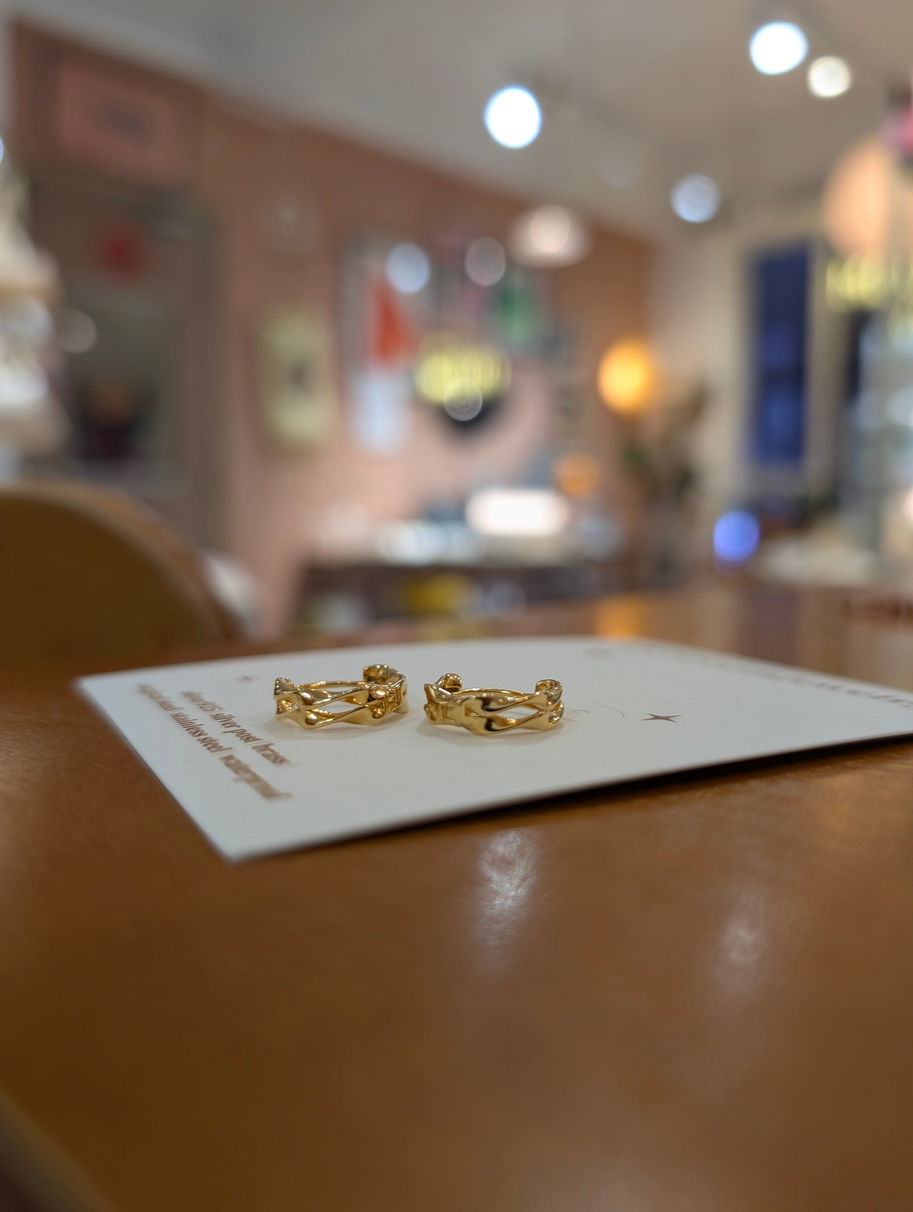 Double wavy 925 silver earrings