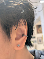 Unisex surgical steel cross Earcuff