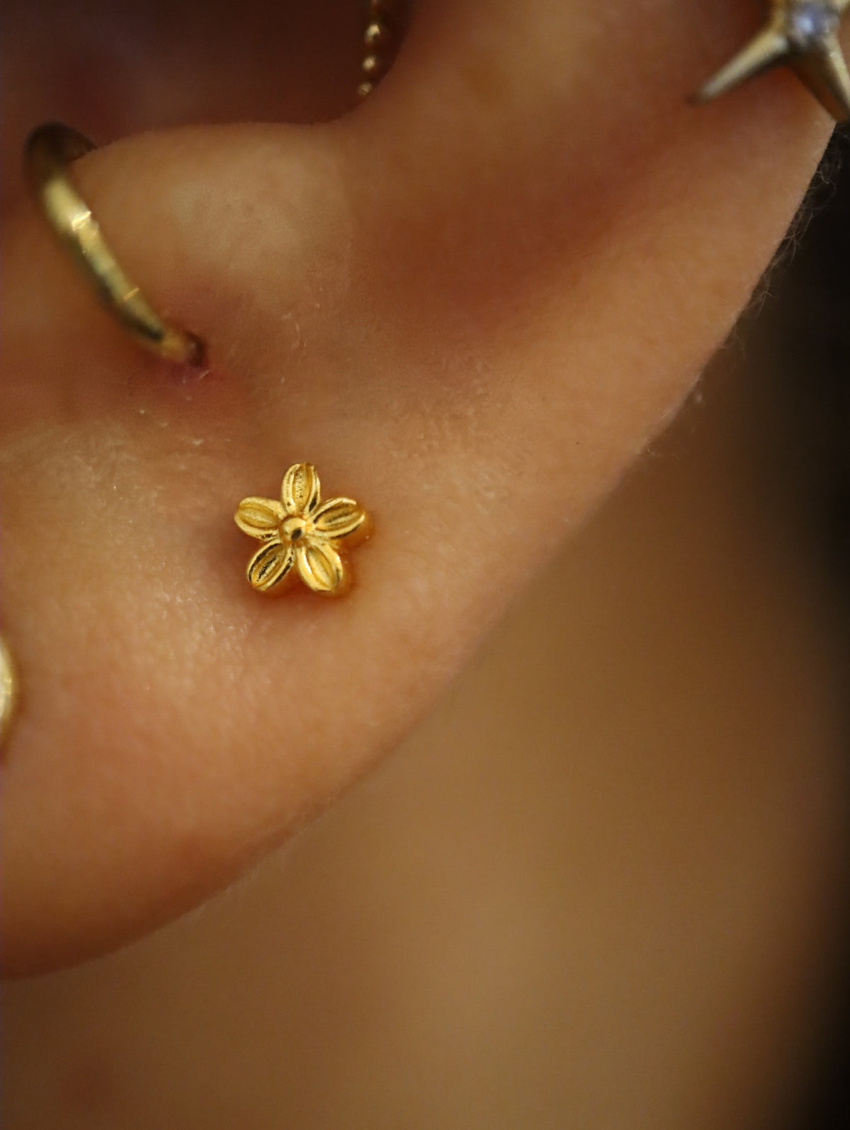 Petal Stud 925 Silver Piercing Earring (1pc)