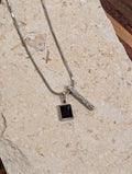 Mono bar pendant stainless steel necklace