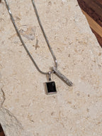 Mono bar pendant stainless steel necklace