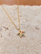 Aura stella brass necklace