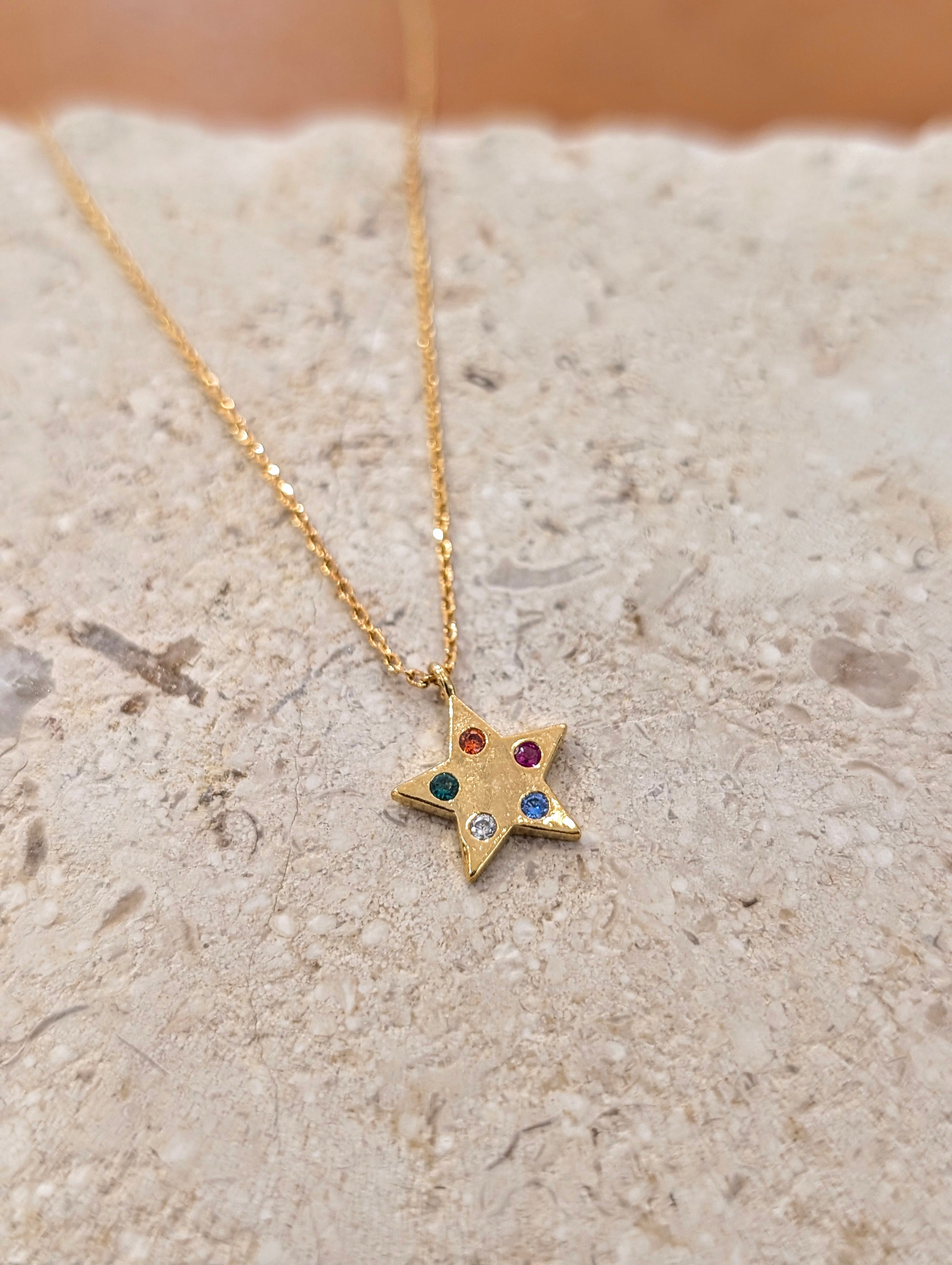 Aura stella brass necklace