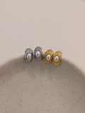 Pearl vintage style brass earrings