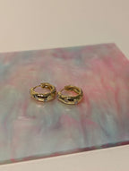 Glacier Wave Brass Hoop Earrings