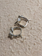 Textured Knot Huggie Hoop Earrings