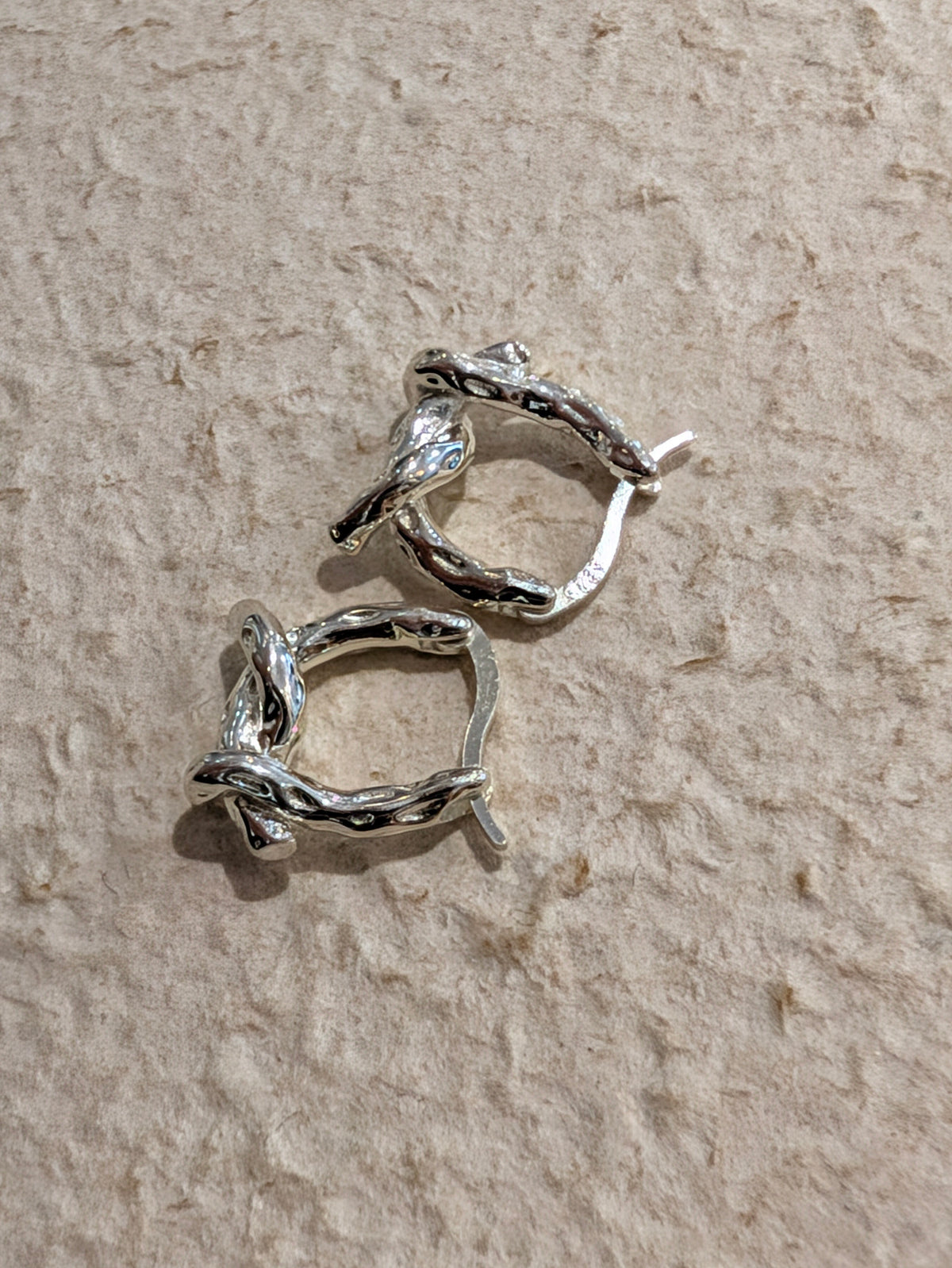 Textured Knot Huggie Hoop Earrings