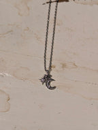 Crescent and star necklace