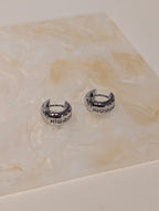 Mini Huggie hoop brass earrings