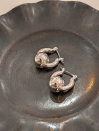 Brass hoop interlock earrings