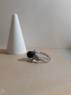 Stainless steel faux onyx ring