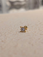Square cz surgical steel stud piercing (1pc)