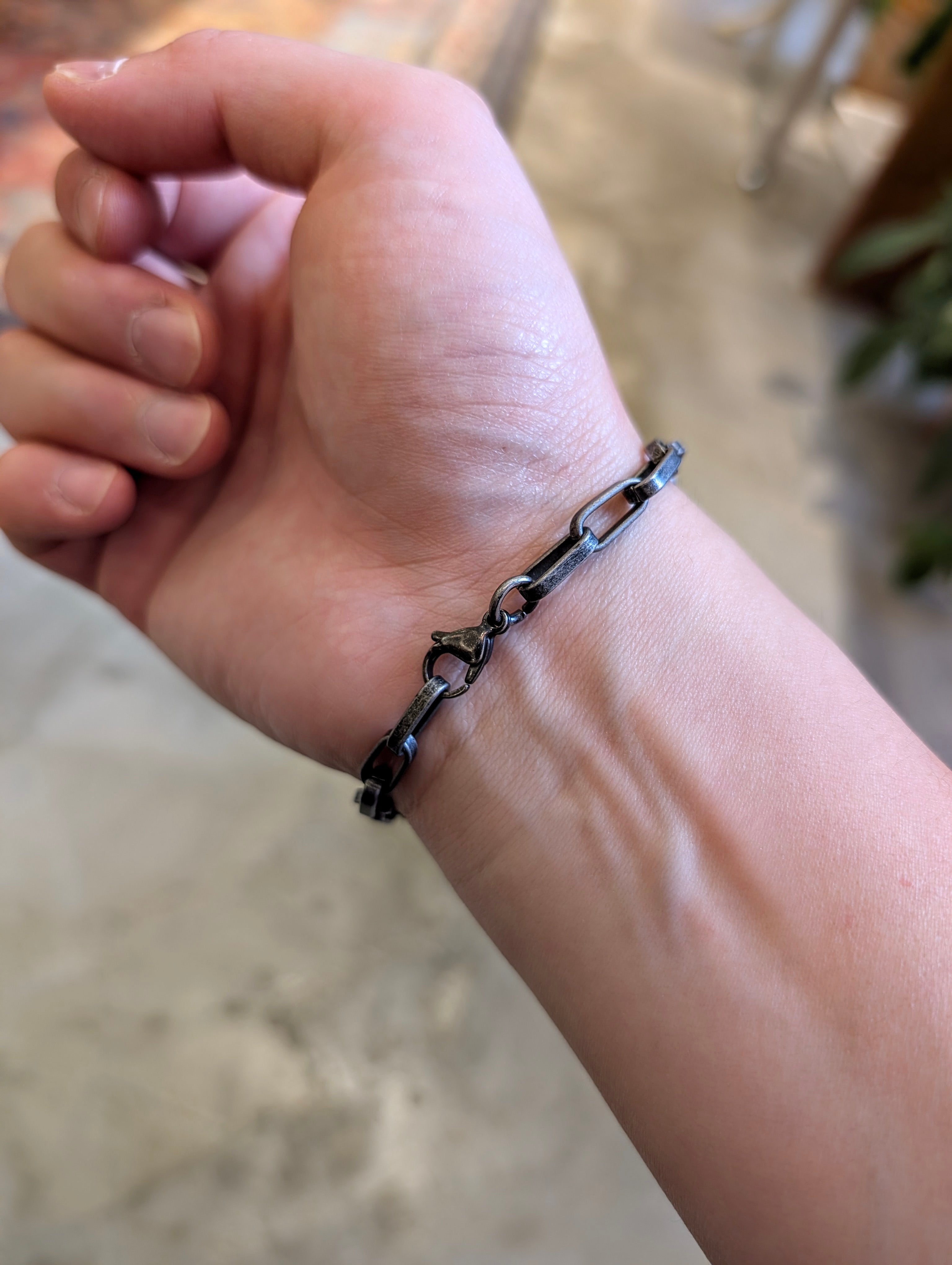 Matte Black Chain Stainless Steel Bracelet - Men