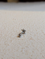 Star rose stud surgical steel piercing Earring (1pc)