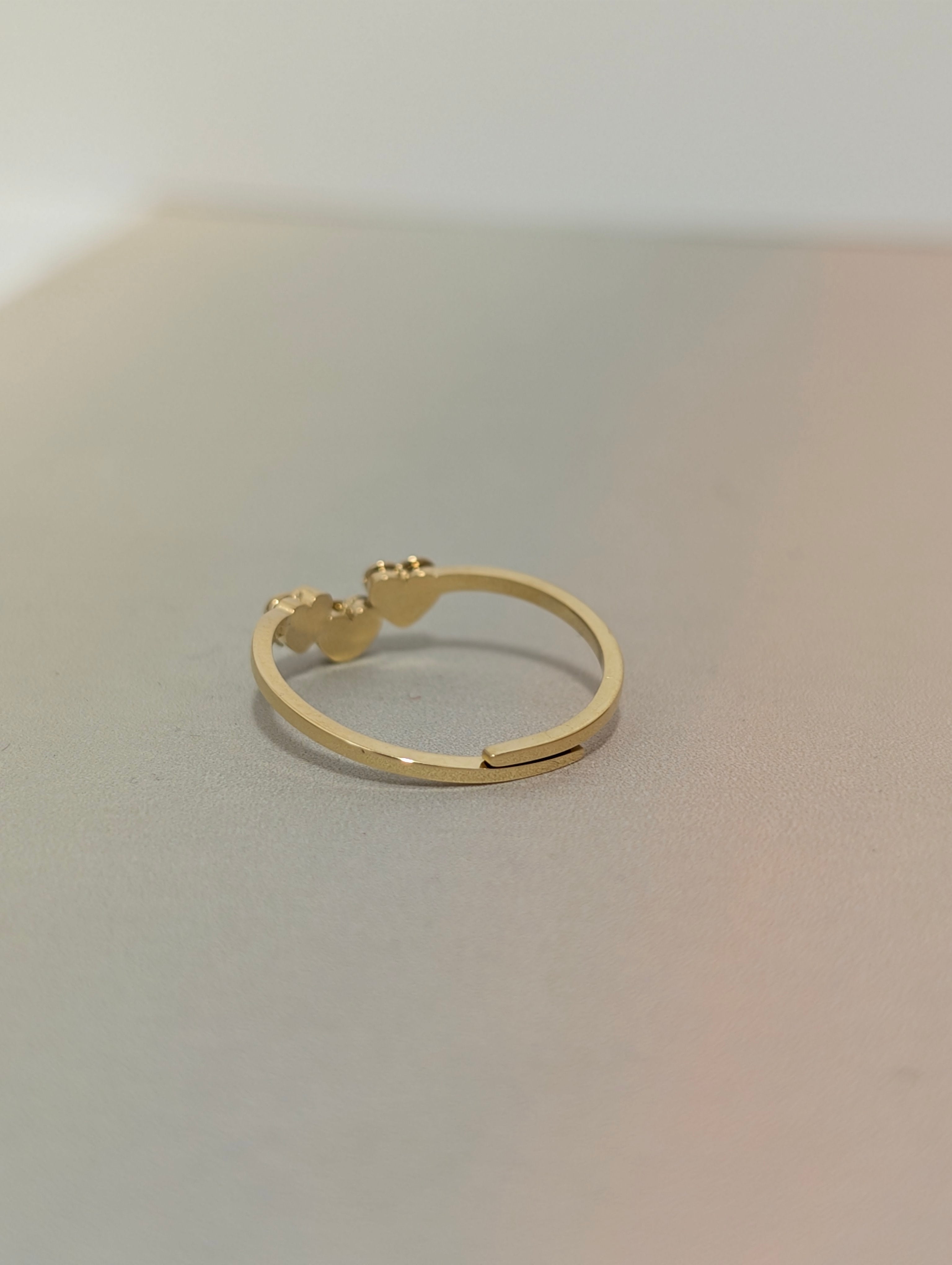 Triple heart stainless steel ring