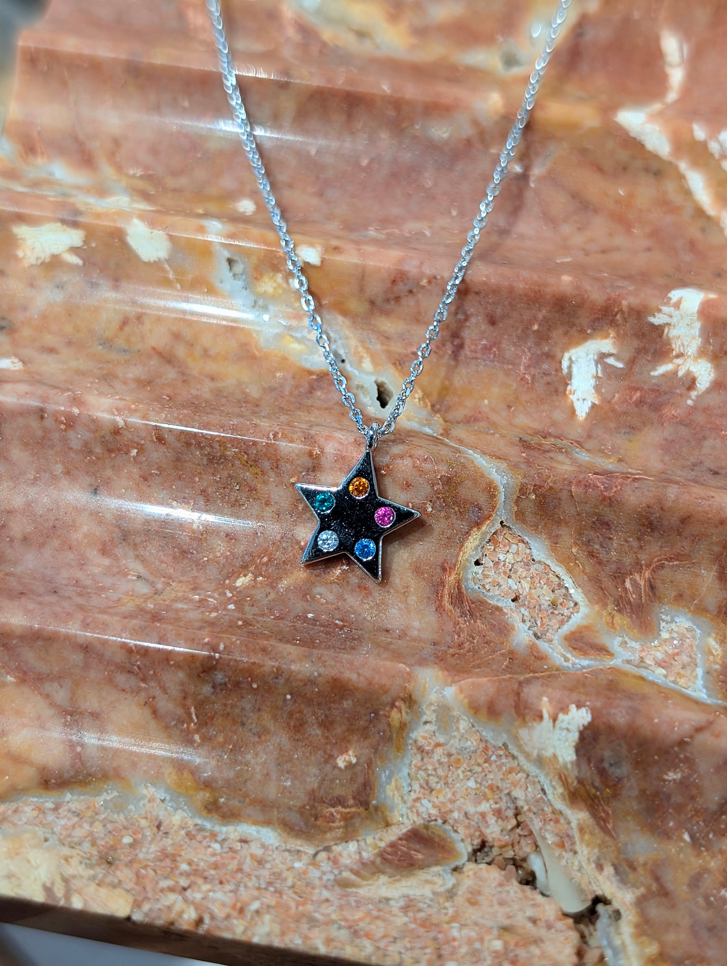 Aura stella brass necklace