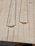 Linear Marquise Pendant Necklace