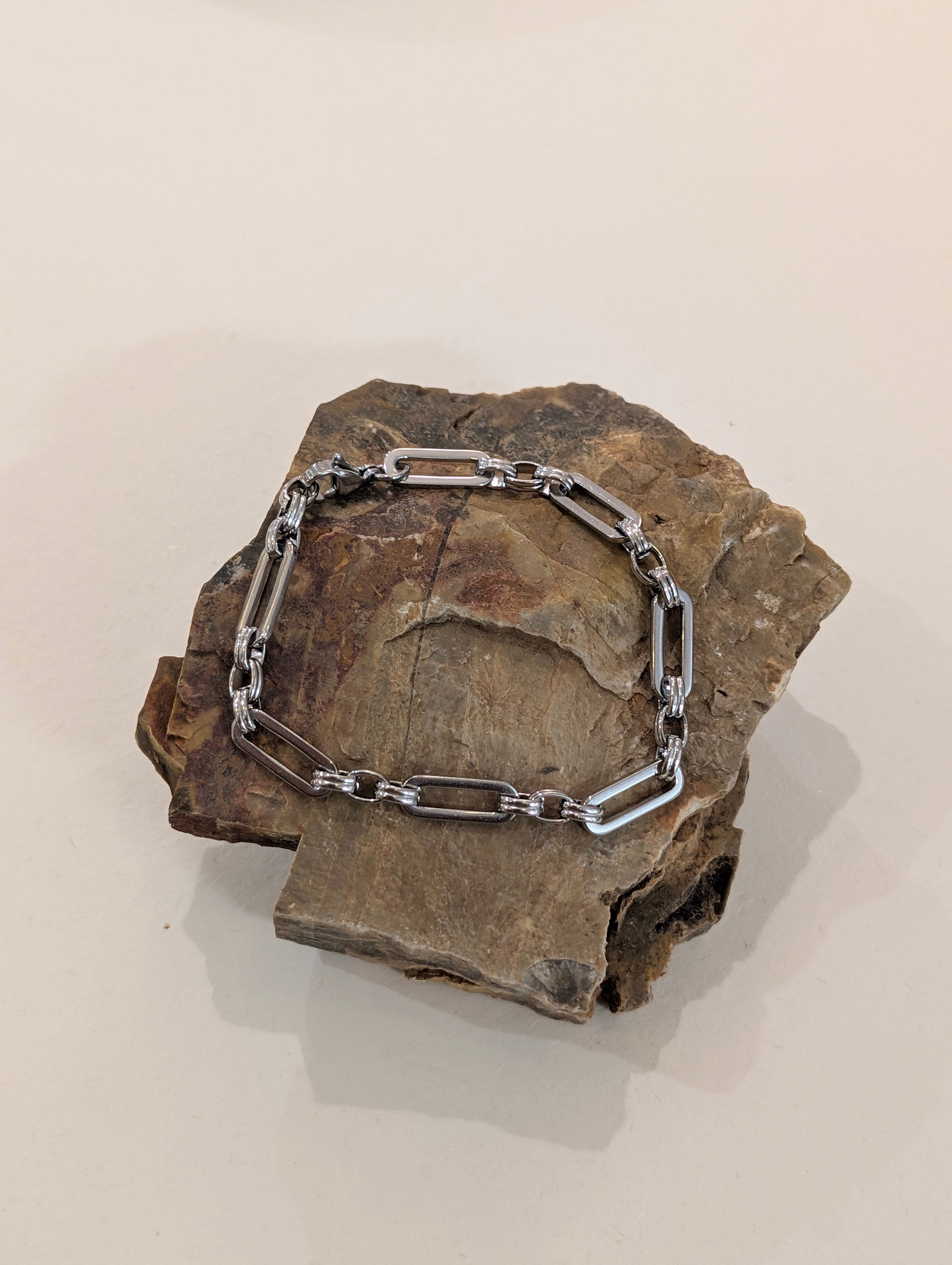 Interlock stainless steel bracelet