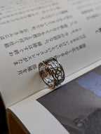 Cut out lace 925 silver ring