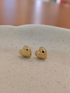 Heart brass earrings