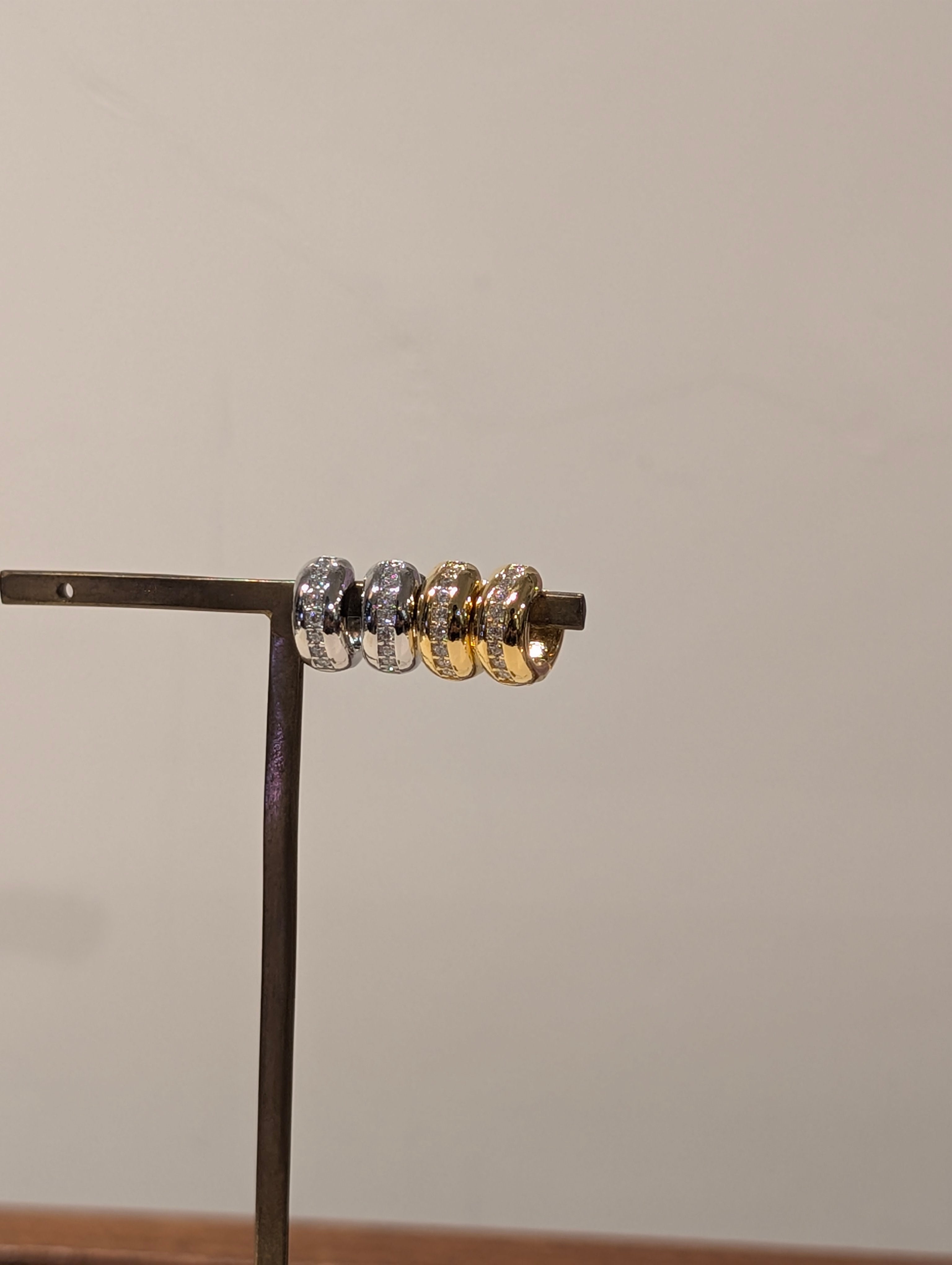Mini Huggie hoop brass earrings