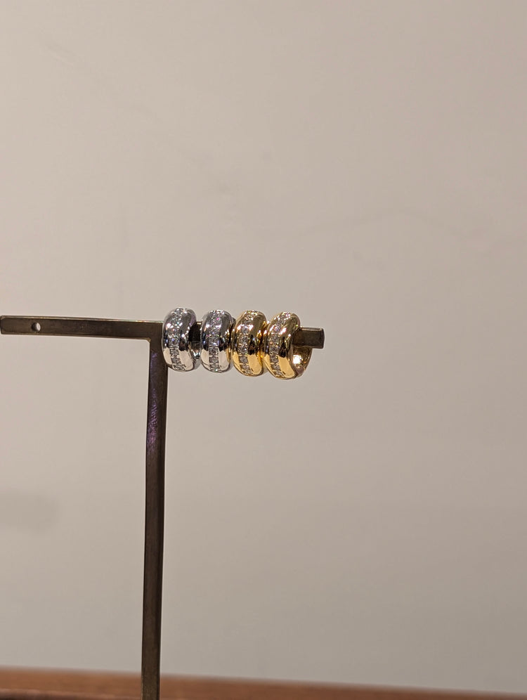 Mini Huggie hoop brass earrings