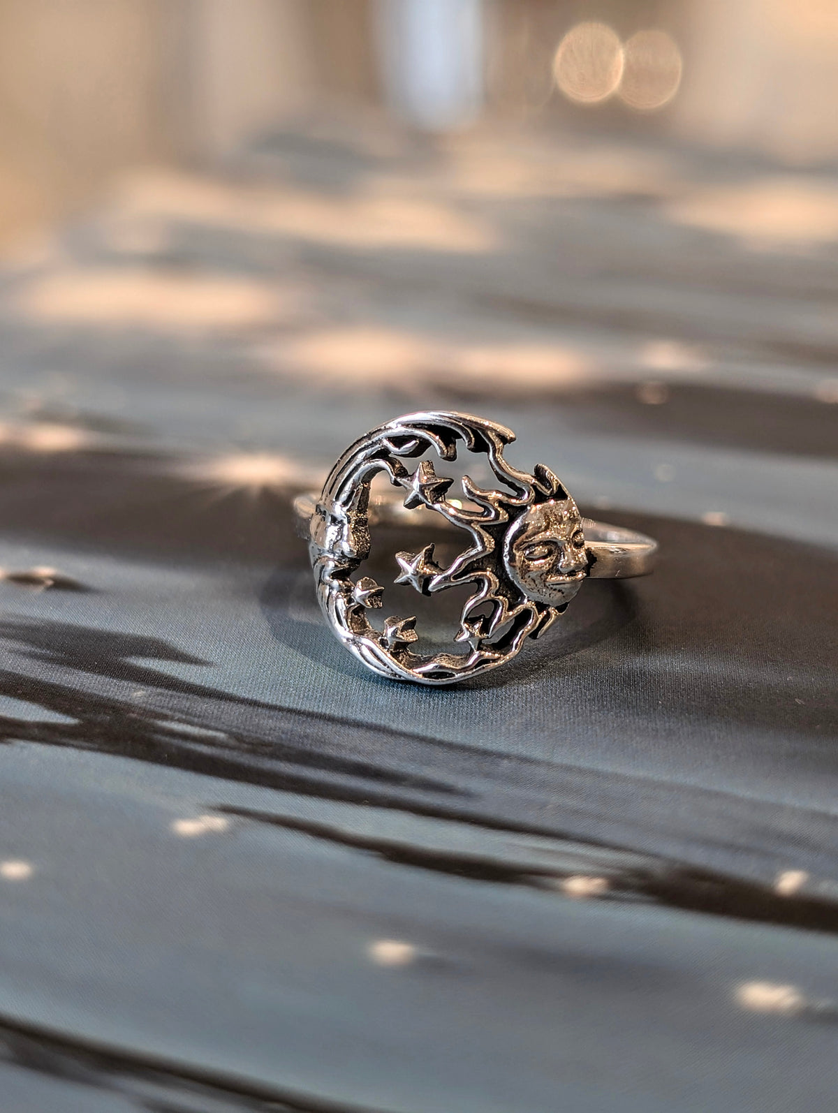 Sol & Luna Eclipse Sterling Silver Ring
