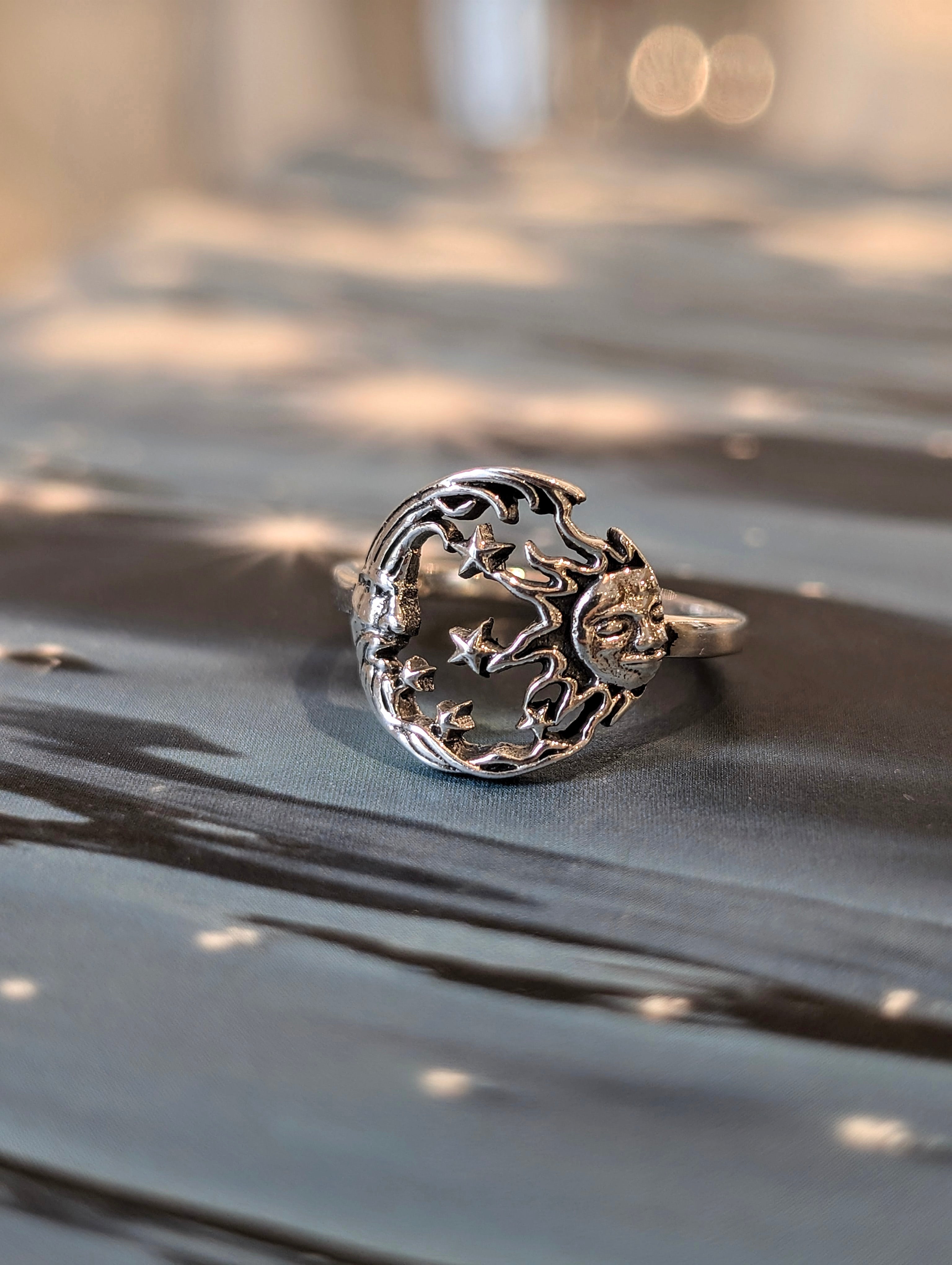 Sol & Luna Eclipse Sterling Silver Ring