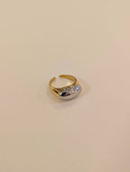 Duo Tone Signet Band Stainless Steel Ring