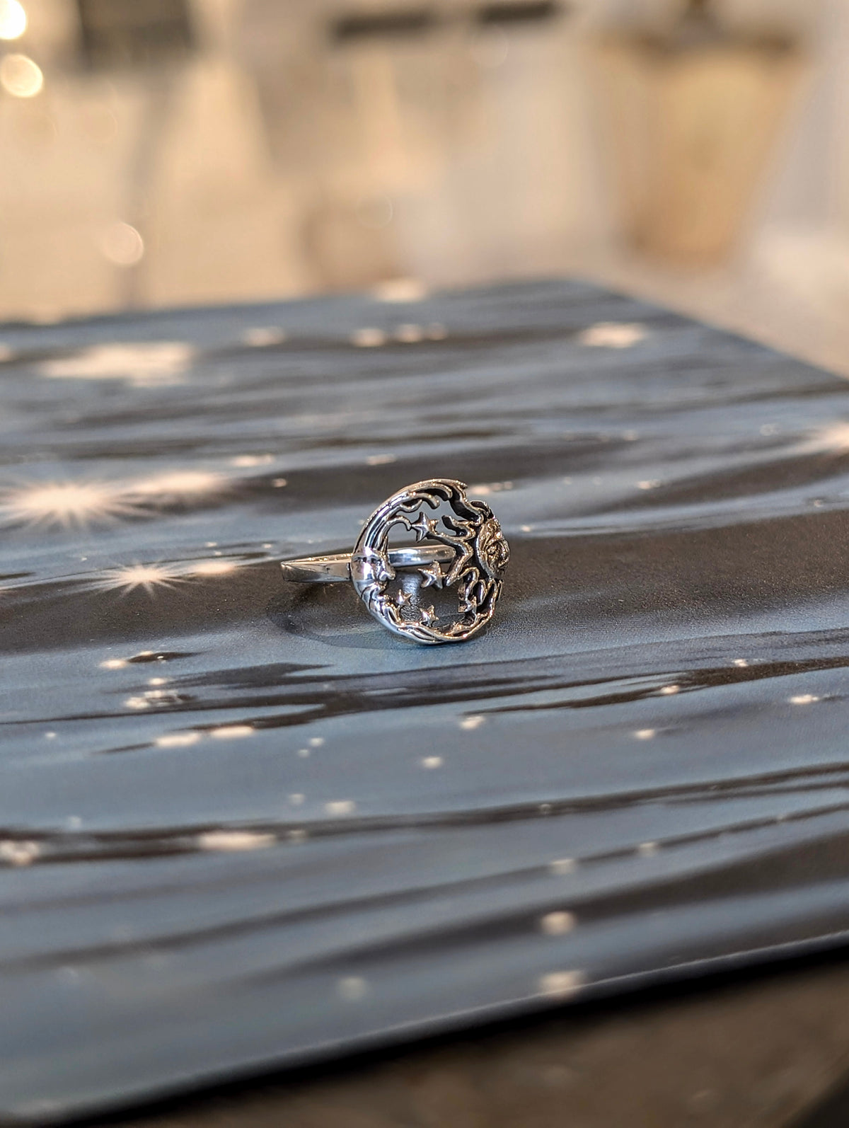 Sol & Luna Eclipse Sterling Silver Ring