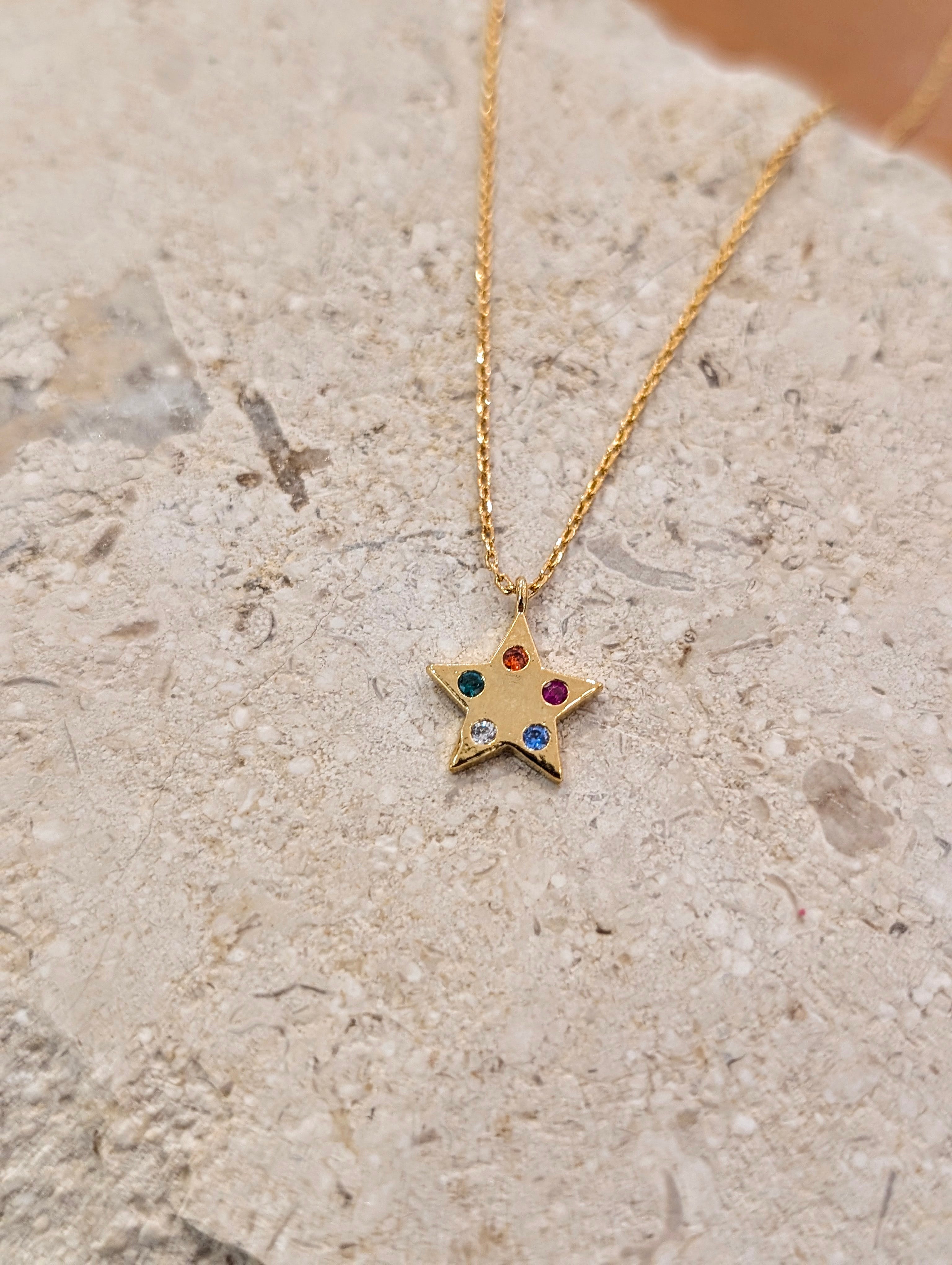 Aura stella brass necklace