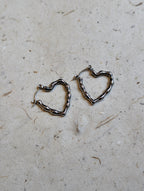 Heart-Shaped Hoop Stainless Steel Earrings