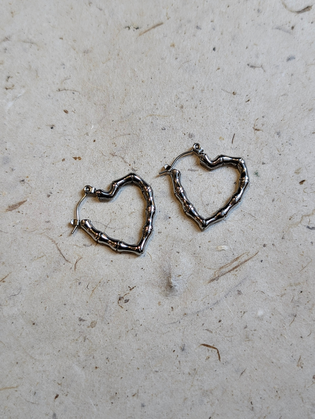 Heart-Shaped Hoop Stainless Steel Earrings