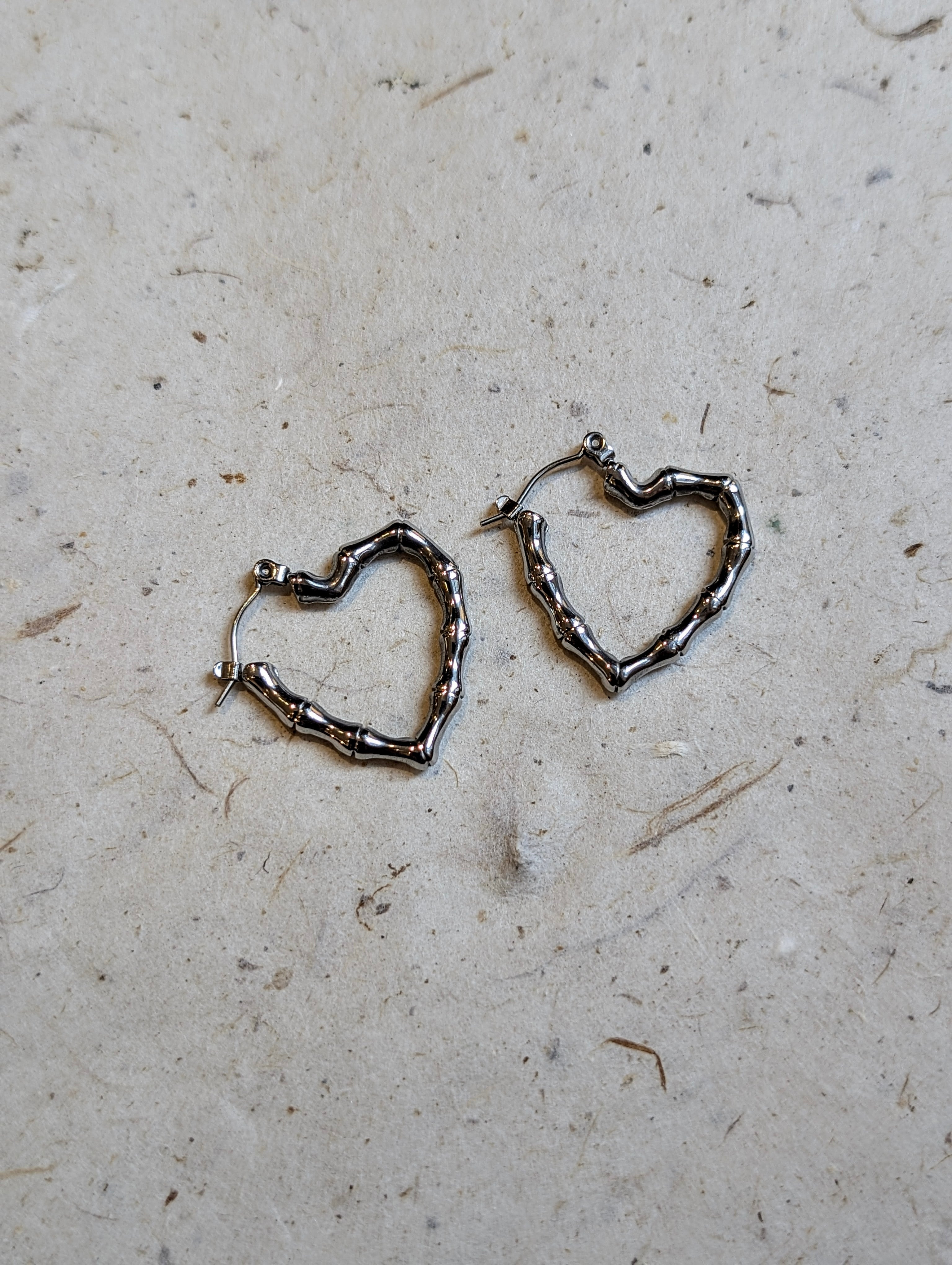 Heart-Shaped Hoop Stainless Steel Earrings