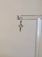 Dangle starburst stud piercing surgical steel earring (1pc)