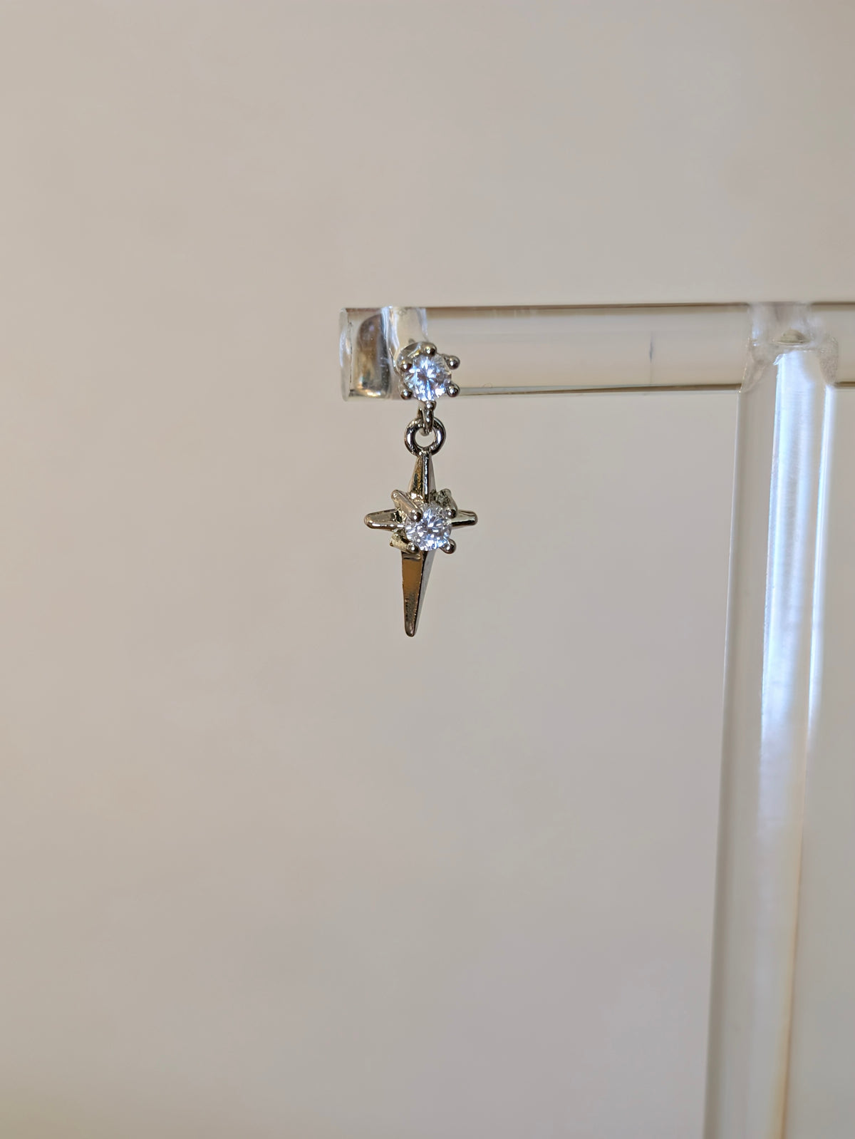 Dangle starburst stud piercing surgical steel earring (1pc)