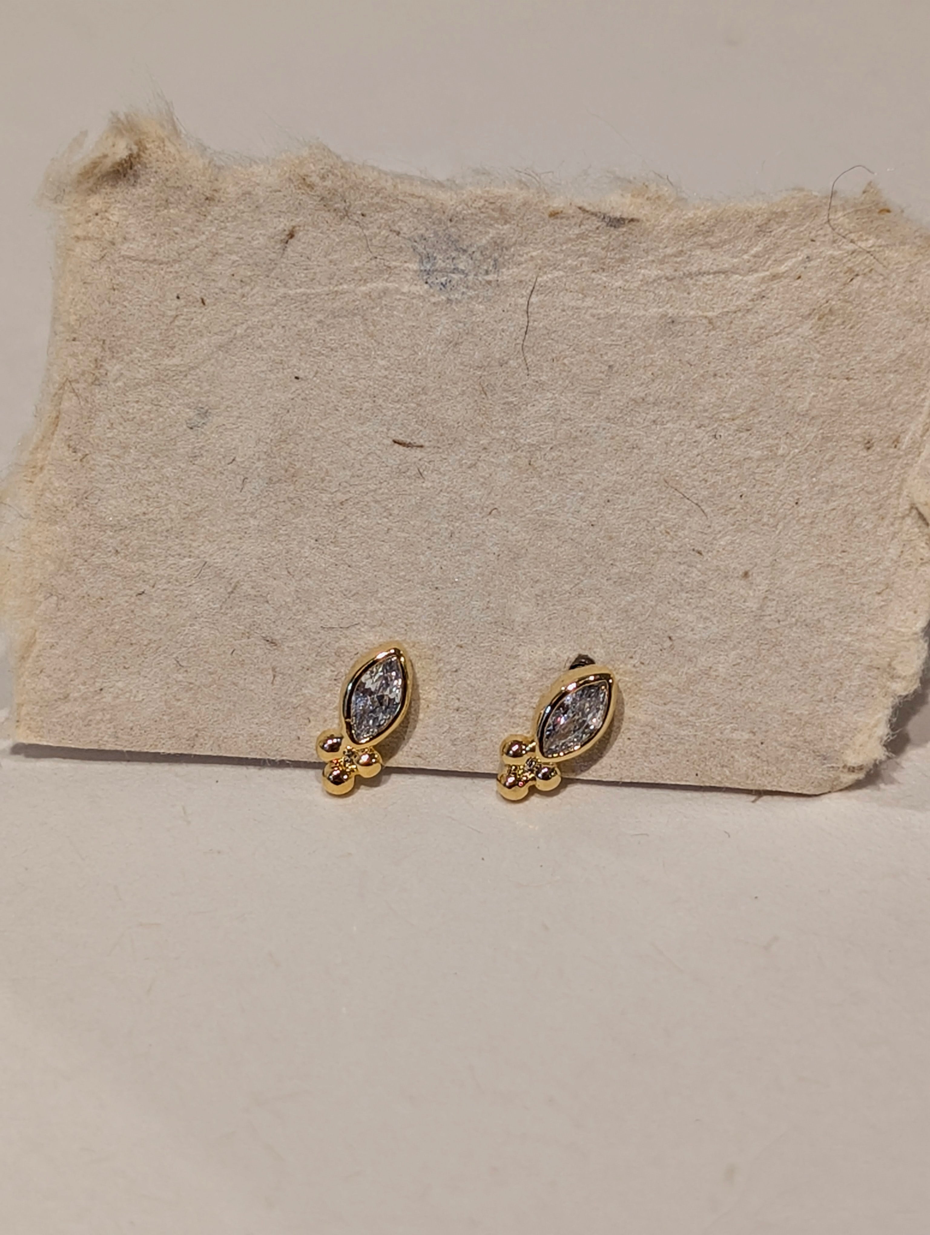 Marquise Trinity Stud Earrings