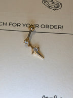 Dangle starburst stud piercing surgical steel earring (1pc)